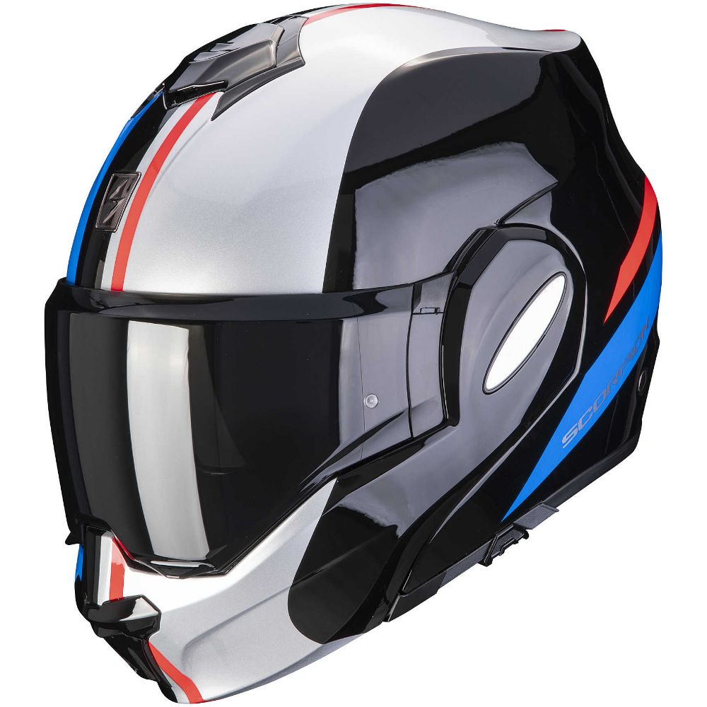 Immagine di CASCO EXO TECH FORZA ARGENTO ROSSO SCORPION