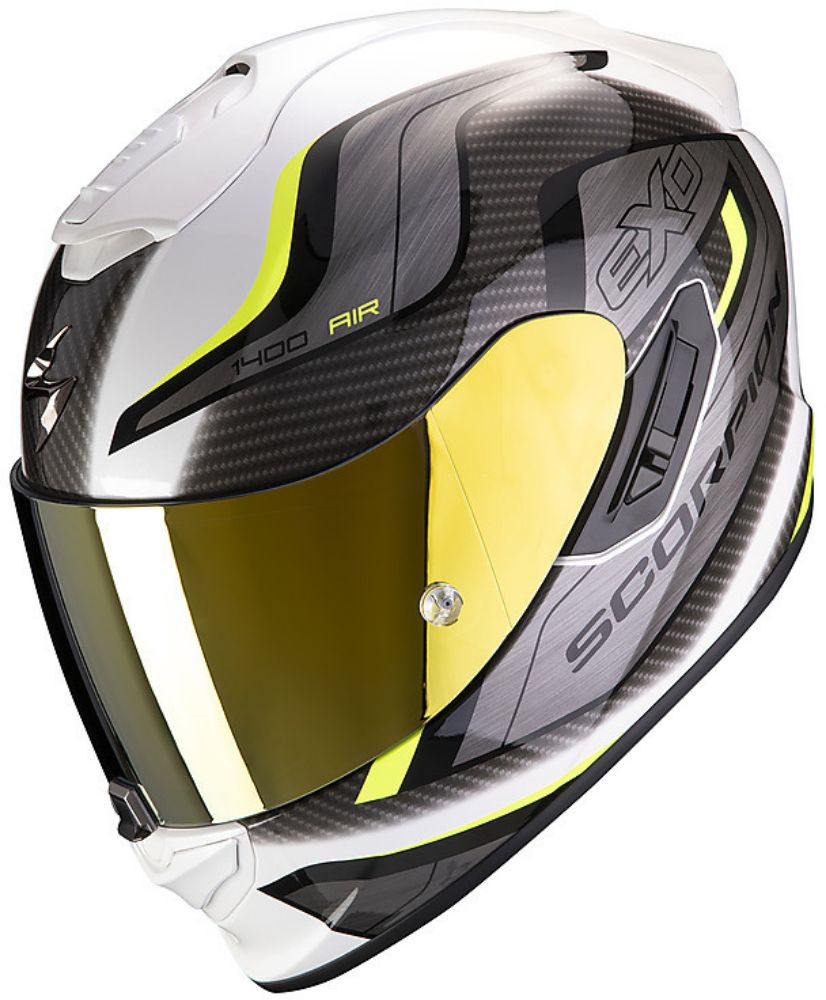 CASCO EXO-1400 AIR ATTUNE BLANC-JAUNE FLUO SCORPION - Iumoto