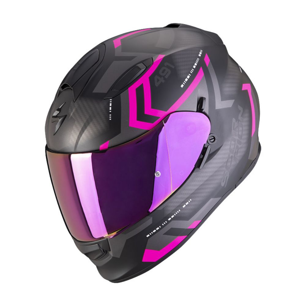 Immagine di CASCO EXO-491 SPIN MATT BLACK-PINK SCORPION