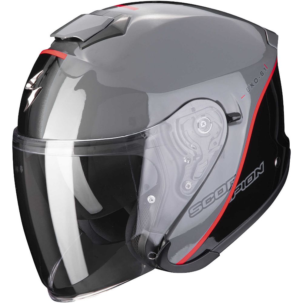 Immagine di CASCO EXO-S1 ESSENCE GRIS CIMENT-NOIR-ROUGE SCORPION