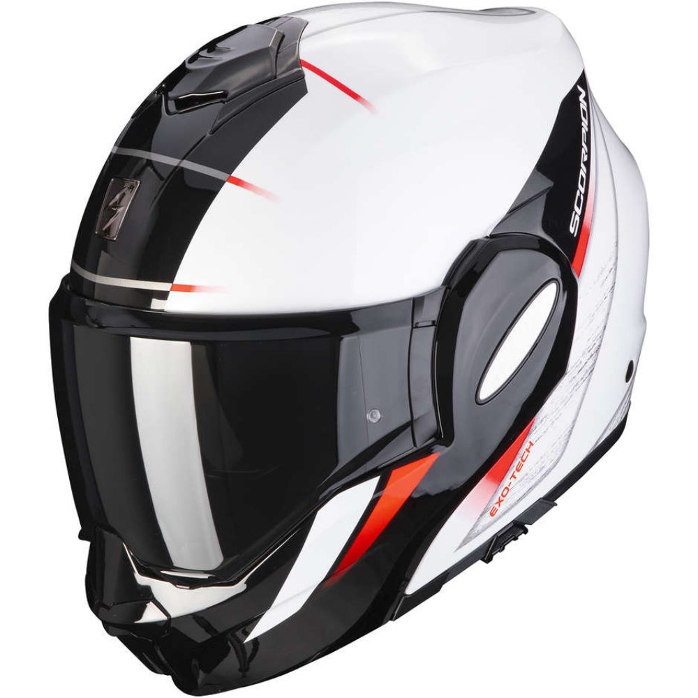 Immagine di CASCO EXO-TECH EVO PRIMUS PEARL WHITE-BLACK SCORPION