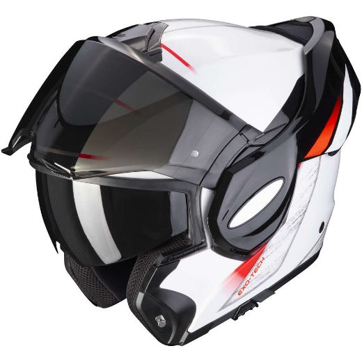 Immagine di CASCO EXO-TECH EVO PRIMUS PEARL WHITE-BLACK SCORPION