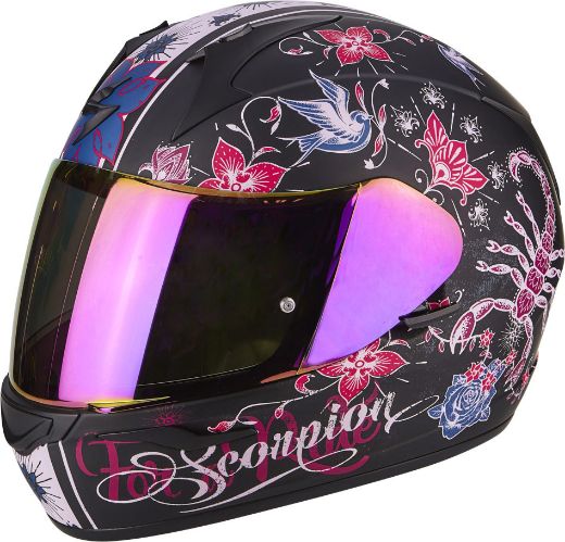 Immagine di CASCO EXO-390 CHICA NERO ROSA SCORPION