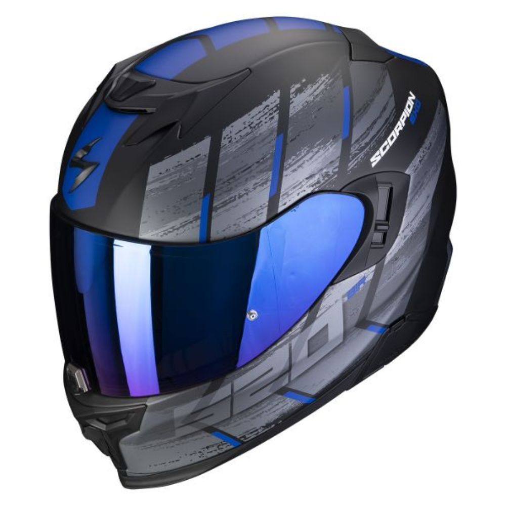 Immagine di CASCO EXO-520 EVO AIR MAHA MATT BLACK-BLUE SCORPION