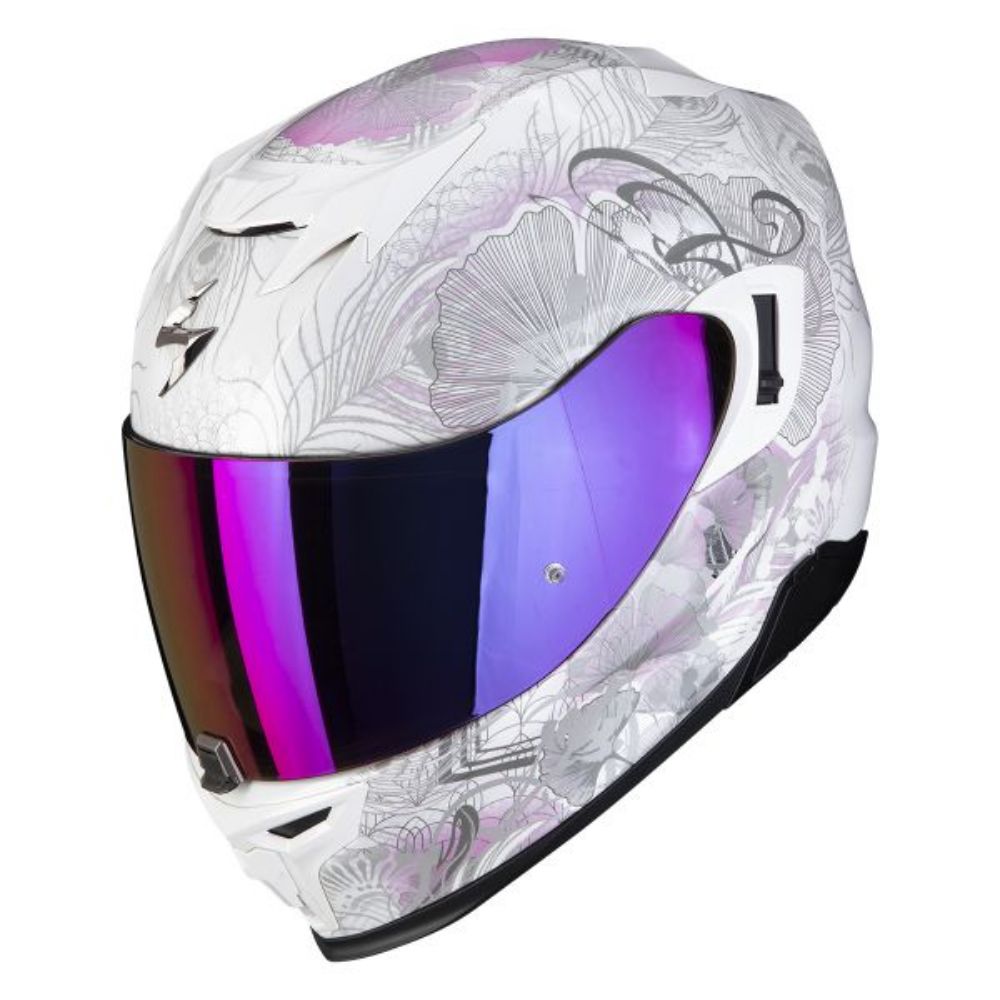 Immagine di CASCO EXO-520 EVO AIR MELROSE PEARL WHITE-PINK SCORPION