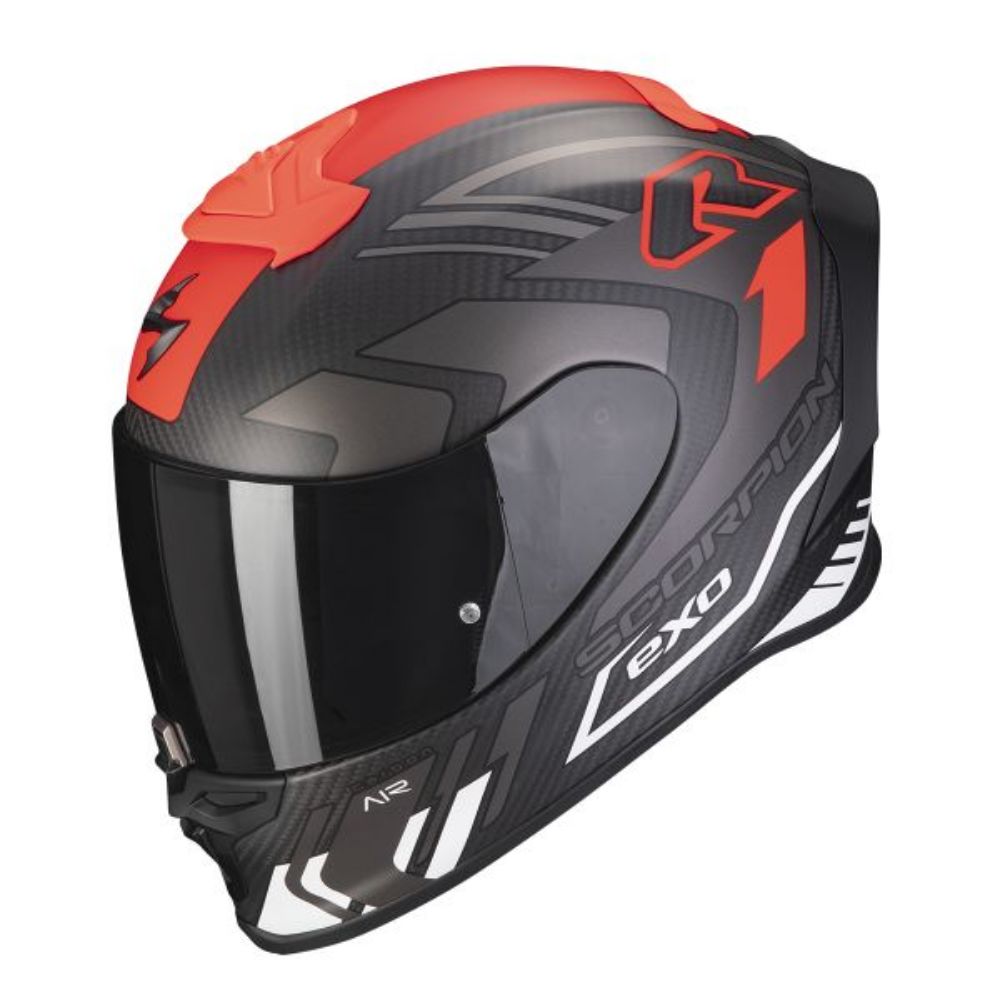 Immagine di CASCO EXO-R1 EVO CARBON AIR SUPRA MATT BLACK-SILVER SCORPION