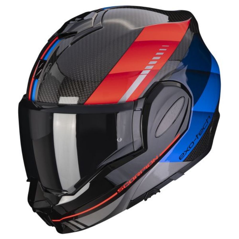 Immagine di CASCO EXO-TECH EVO CARBON GENUS BLACK-BLUE-RED SCORPION