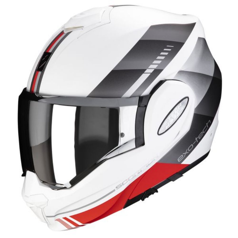 Immagine di CASCO EXO-TECH EVO GENRE MATT WHITE-SILVER-RED SCORPION