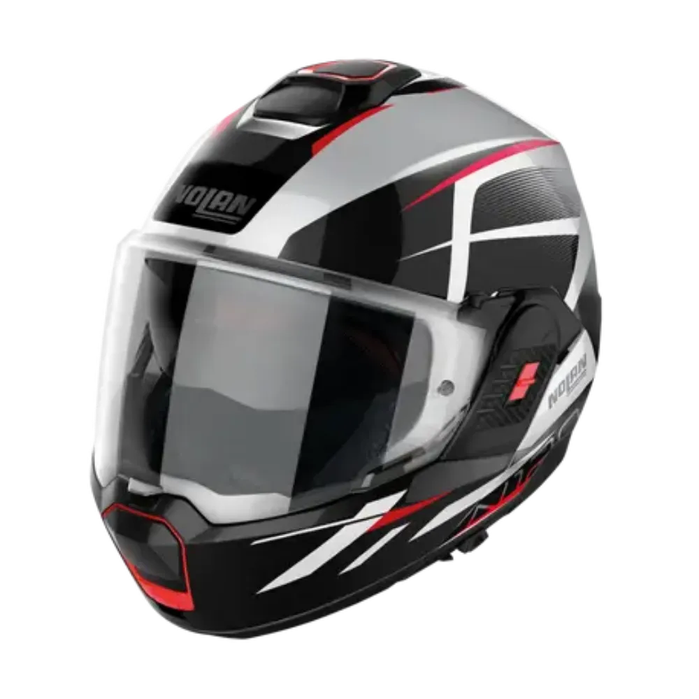 Immagine di CASCO N120-1 NIGHTLIFE N-COM 027 NOLAN METAL WHITE RED-BLACK