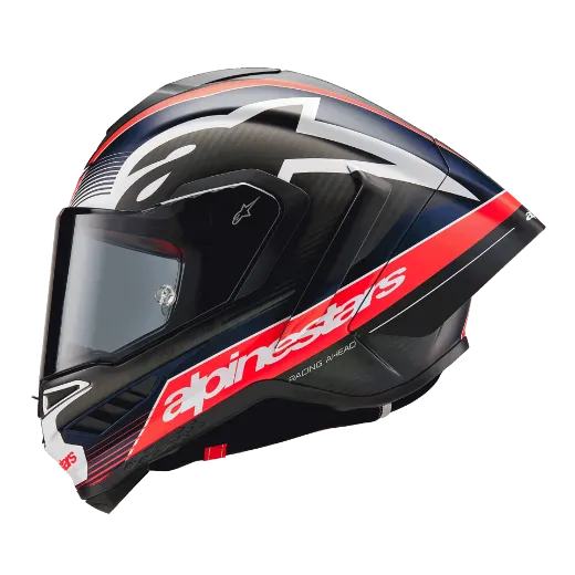 Immagine di CASCO SUPERTECH R10 TEAM CARBON RED FLUO BLUE MAT ALPINESTARS