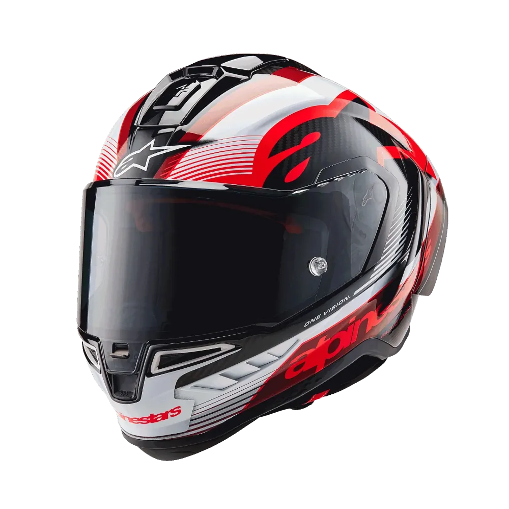 Immagine di CASCO SUPERTECH R10 TEAM ALPINESTARS BLACK CARBON RED WHITE GLOSSY