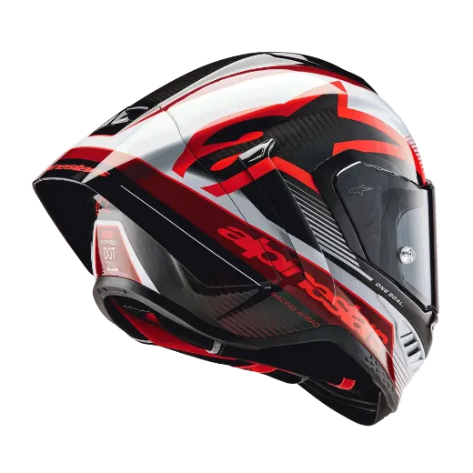 Immagine di CASCO SUPERTECH R10 TEAM ALPINESTARS BLACK CARBON RED WHITE GLOSSY