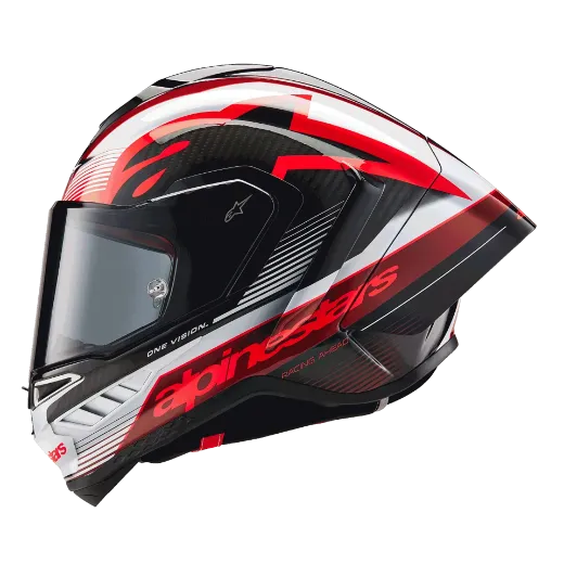 Immagine di CASCO SUPERTECH R10 TEAM ALPINESTARS BLACK CARBON RED WHITE GLOSSY