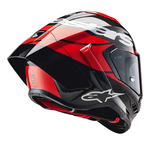 Immagine di CASCO SUPERTECH R10 ELEMENT ALPINESTARS BLACK CARBON BRIGHT RED WHITE GLOSSY