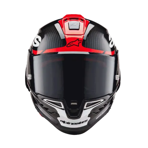 Immagine di CASCO SUPERTECH R10 ELEMENT ALPINESTARS BLACK CARBON BRIGHT RED WHITE GLOSSY