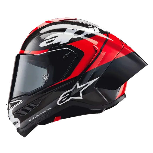 Immagine di CASCO SUPERTECH R10 ELEMENT ALPINESTARS BLACK CARBON BRIGHT RED WHITE GLOSSY