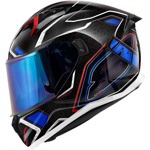 Immagine di CASCO 50.8 MYSTICAL BLACK METALLIC RED  METALLIC BLU WHITE   GIVI