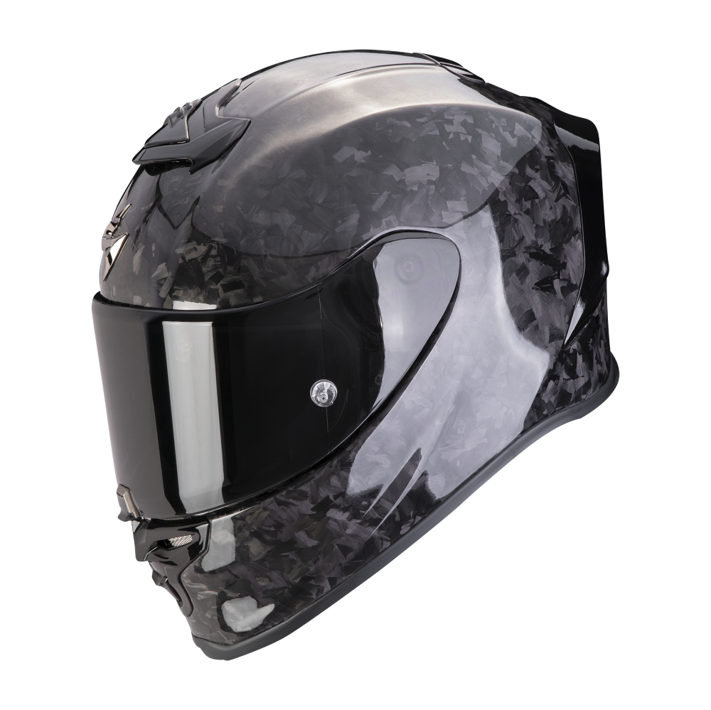 Casque Moto SCORPION EXO-TECH CARBON SOLID - Taille XXL, Noir - Coque Ultra TCT, Visière Pinlock, Liner Kwikwick
