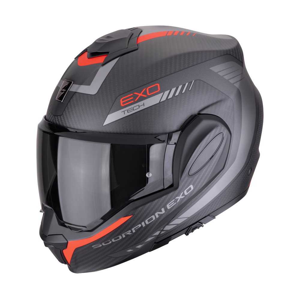 Immagine di CASCO EXO-TECH EVO CARBON COSY MATT BLACK-RED SCORPION
