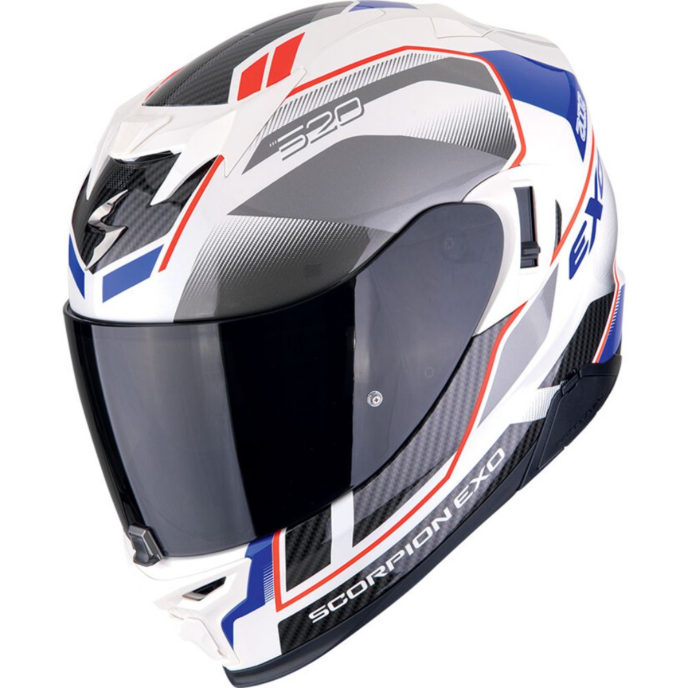 Immagine di CASCO EXO-520 EVO AIR LENA BIANCO BLU ROSSO SCORPION