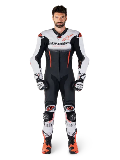 Immagine di TUTA IN PELLE GP-R7 1PC AKPINESTARS BIANCO NERO