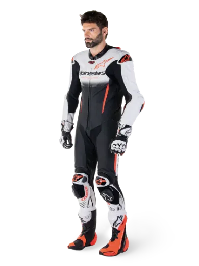 Immagine di TUTA IN PELLE GP-R7 1PC AKPINESTARS BIANCO NERO