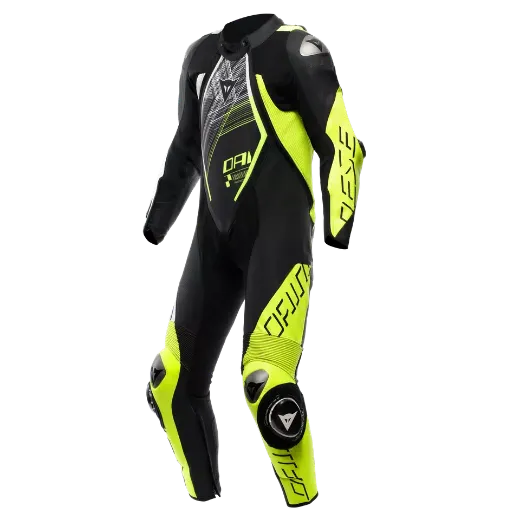 Immagine di TUTA IN PELLE AUDAX D-ZIP 1PC PERF. DAINESE BLACK YELLOW