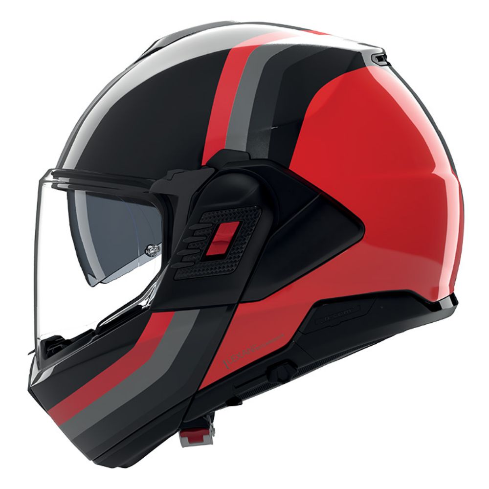 Immagine di CASCO N120-1 LINEO 351 NERO ROSSO GRIGIO NOLAN