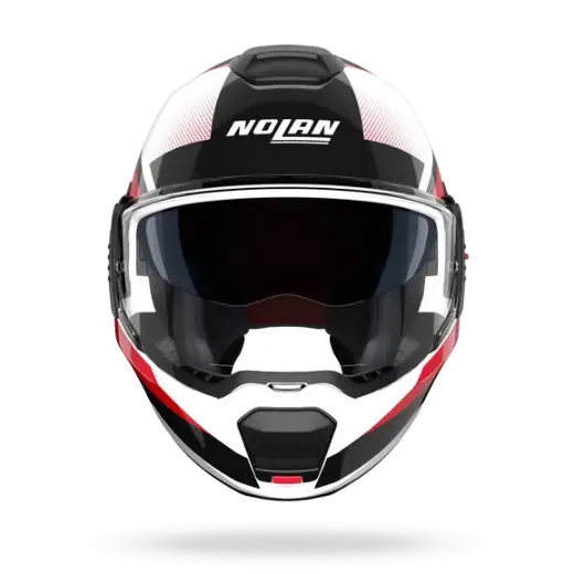 Immagine di CASCO N120-1 CICLONE 363 BIANCO NERO ROSSO NOLAN