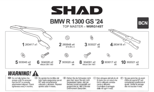 Immagine di ATTACCO PER BAULETTO POSTERIORE BMW R1300GS/R/RS