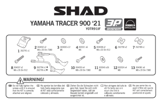 Immagine di 3P SYSTEM ATTACCO LATERALE YAMAHA TRACER 9/GT