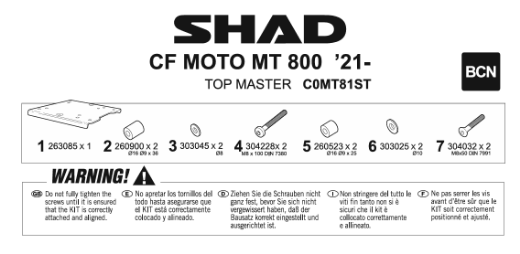 Immagine di ATTACCO PER BAULETTO POSTERIORE MOTO CF MOTO 800MT