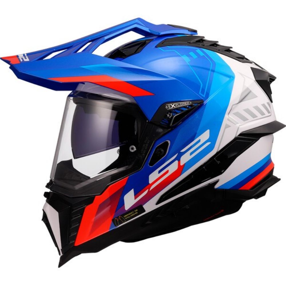 Immagine di LS2 MX701 EXPLORER HEXA WHITE BLUE RED